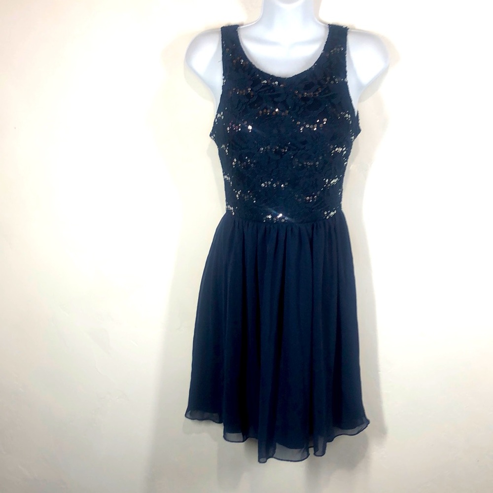Speechless Navy blue sequins dress size 5